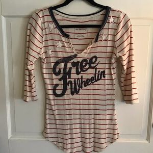 We The Free Graphic Striped Thermal Sz S